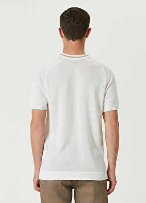 Beymen Club Ecru Short Sleeve Linen Sweater - 5