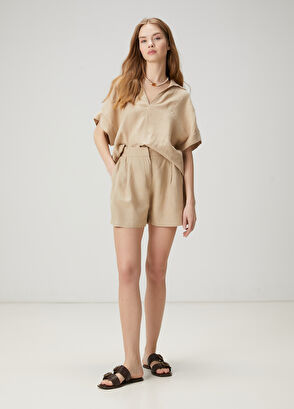 Beymen Club Bej Keten Bluz - 3