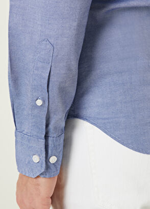 Beymen Club Slim Fit Koyu Mavi Düğmeli Yaka Gömlek - 6