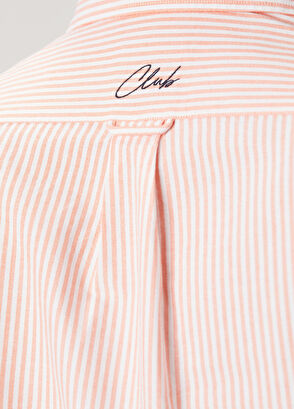 Beymen Club Comfort Fit Turuncu Beyaz Çizgili Oxford Gömlek - 8