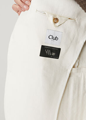 Beymen Club Kırık Beyaz Balıksırtı Dokulu Keten Karışımlı Takı - 10