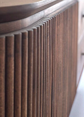 Wood Mood Works Münhani Cocoa Color Solid Wood TV Unit - 6