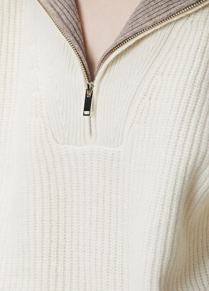 Network Limited Kırık Beyaz Yün Kazak - 6