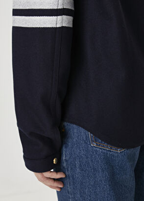 Thom Browne Lacivert Yün Dış Gömlek - 7