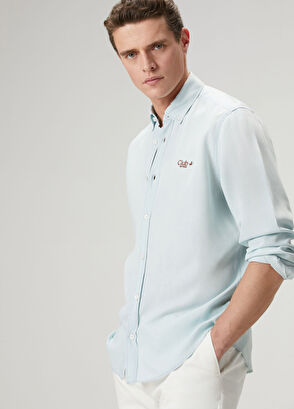 Beymen Club Comfort Fit Light Blue Lyocell Blend Shirt - 10