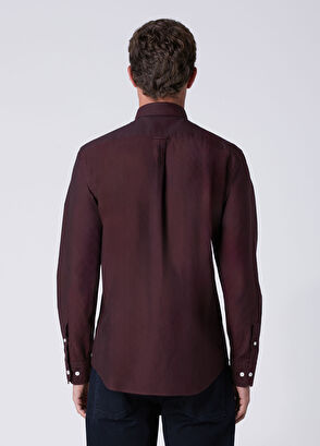Beymen Club Comfort Fit Plum Oxford Shirt - 5