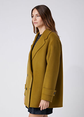 Beymen Club Handmade Green Double-Breasted Wool Short Jacket - 6