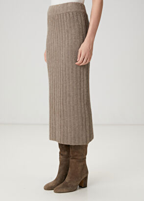 Beymen Club Mink Long Knit Skirt - 3