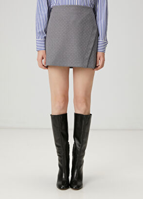 Beymen Club Gri Taşlı Mini Etek - 3