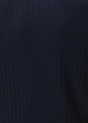 Beymen Club Lacivert Polo Yaka Waffle Örgülü Kısa Kollu Triko - 8