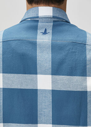 Beymen Club Comfort Fit Indigo Büyük Ekose Desenli Gömlek - 8