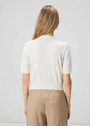 Beymen Club Kırık Beyaz İpek Karışımlı Hırka - 5