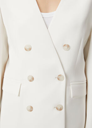 Beymen Club Beyaz Kruvaze Blazer - 6