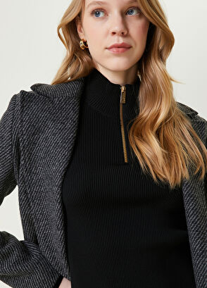 Beymen Club Siyah Çizgi Dokulu Kazak - 3