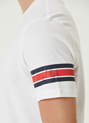 Beymen Club Beyaz Şerit Baskılı Logolu T-shirt - 7