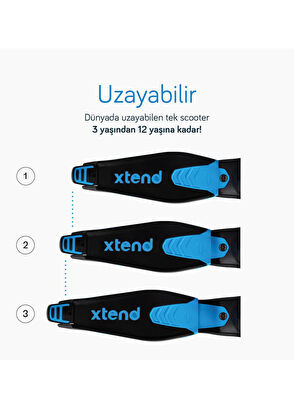 SmarTrike Xtend Grow Up Ride On Blue Led Light Kids Scooter - 6