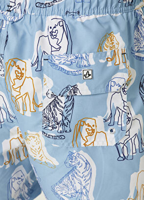 Beymen Club Mavi Aslan Figürlü Mayo - 7