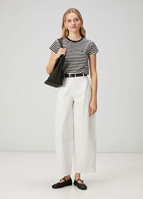 Beymen Club Siyah Beyaz Çizgili T-shirt - 3