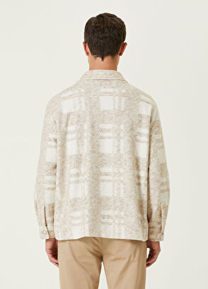 Beymen Club Beige Plaid Patterned Flannel Over Shirt - 5