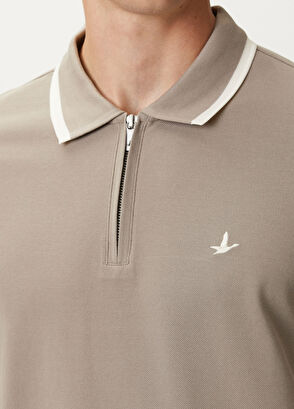 Beymen Club Mink Ecru Polo Zippered T-Shirt - 5