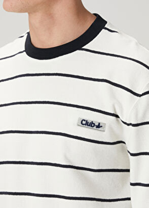 Beymen Club Kırık Beyaz Lacivert Oversize T-shirt - 6