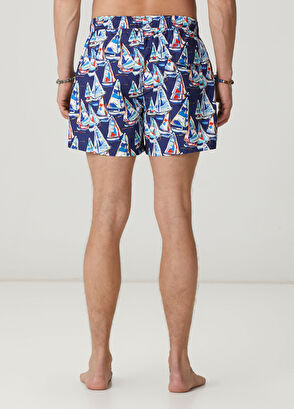 Beymen Club Navy Blue Sail Print Short Swimsuit - 4