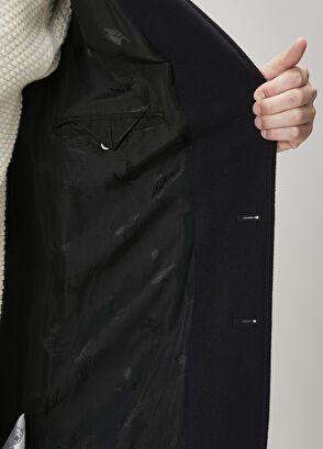 Beymen Club Lacivert İtalyan Yün Kaşe Palto - 8