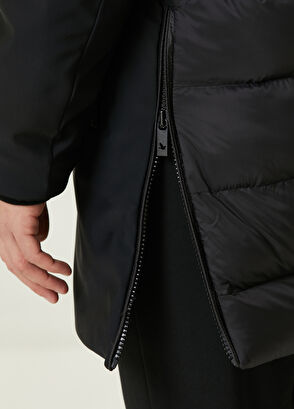 Beymen Club Siyah Kapüşonlu Garni Detaylı Kaban - 8