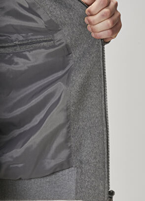 Beymen Club Grey Cachet Garnish Wool Bomber Knit Coat - 9