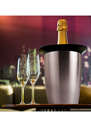 Vacu Vin Aktif Zarif Kutulu Paslanmaz Çelik Şampanya Soğutucu - 6