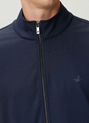 Beymen Club Lacivert Diyagonal Dokulu Fermuarlı Sweatshirt - 6