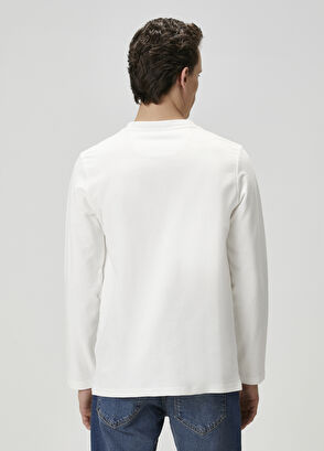 Beymen Club Off-White Logo Embroidered Long Sleeve T-Shirt - 5