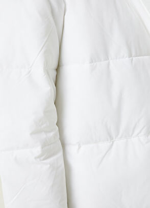 Beymen Club Beyaz Kapüşonlu Kapitoneli Kaban - 6