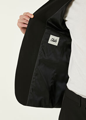 Beymen Club Slim Fit Drop 6 Siyah Gofreli Takım Elbise - 7