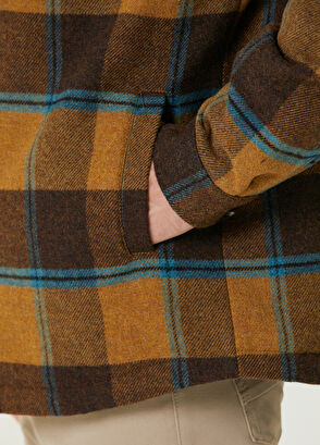 Beymen Club Hardal Renkli Ekose Desenli Yün Dış Gömlek - 7