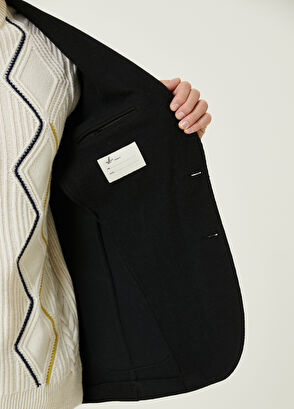 Beymen Club Siyah Dişli Dokulu Örme Blazer - 9