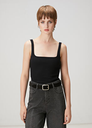 Beymen Club Black Rib Fit Tank Top - 3