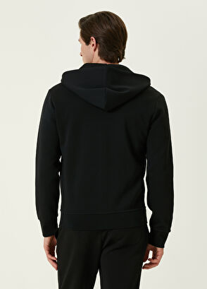 Siyah Kapüşonlu Logolu Sweatshirt - Görsel 6
