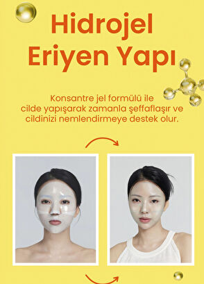 Dermal Pdrn Hydrogel Dissolvable Mask Moisturizing Transparent Gel Face Mask 34 gr + Vitamin Dissolving Face Mask 34 gr - 8