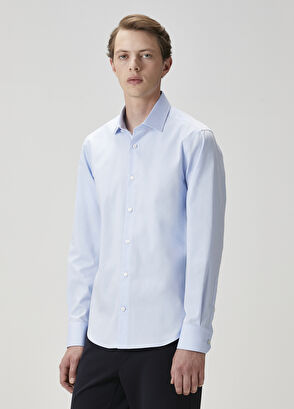 Beymen Club Slim Fit Dark Blue Non-Iron Oxford Shirt - 5