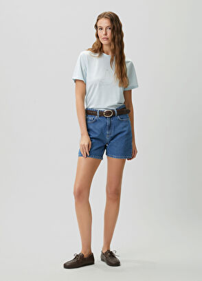 Beymen Club Açık Mavi Hotfix Kaz Logolu Viskon T-shirt - 3