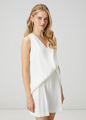 Beymen Club Kırık Beyaz Bol Kesim Bluz - 4