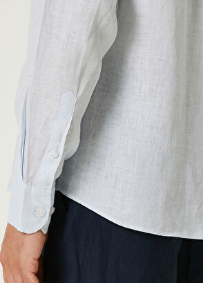 Beymen Club Comfort Fit Açık Mavi Keten Gömlek - 7
