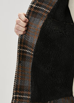 Beymen Club Kahverengi Ekose Desenli Yün Dış Gömlek - 9