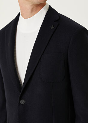 Beymen Club Koyu Lacivert Yün Kaşe Blazer - 6