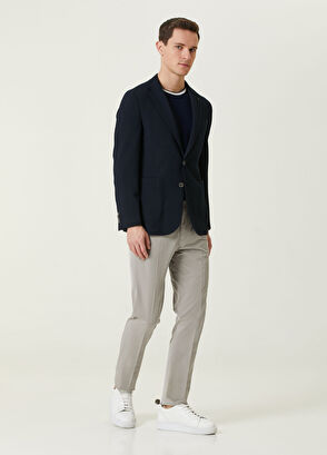 Beymen Club Navy Blue Diagonal Textured Knitted Jacket - 3