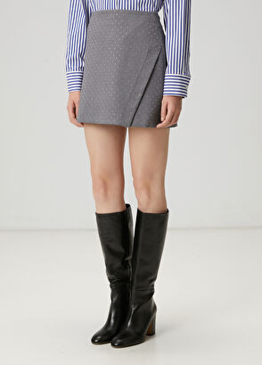 Beymen Club Gri Taşlı Mini Etek - 4