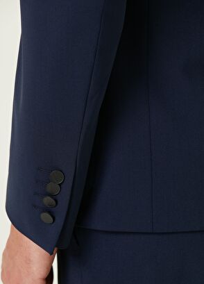 Beymen Club Slim Fit Koyu Lacivert Diyagonal Doku Takım Elbise - 9