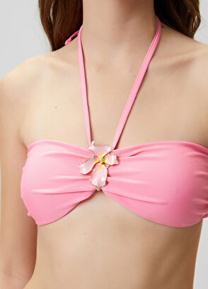 Beymen Club Pink floral buckle bikini top - 5