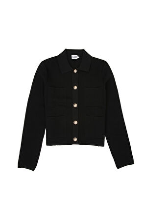 Beymen Club Black Ottoman Texture Snap Knit Jacket - 6